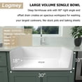 thumbnail image 5 of Logmey 30"Lx18"W Rectangular Farmhouse Ceramic Kitchen Sink Single Bowl in White, 5 of 8