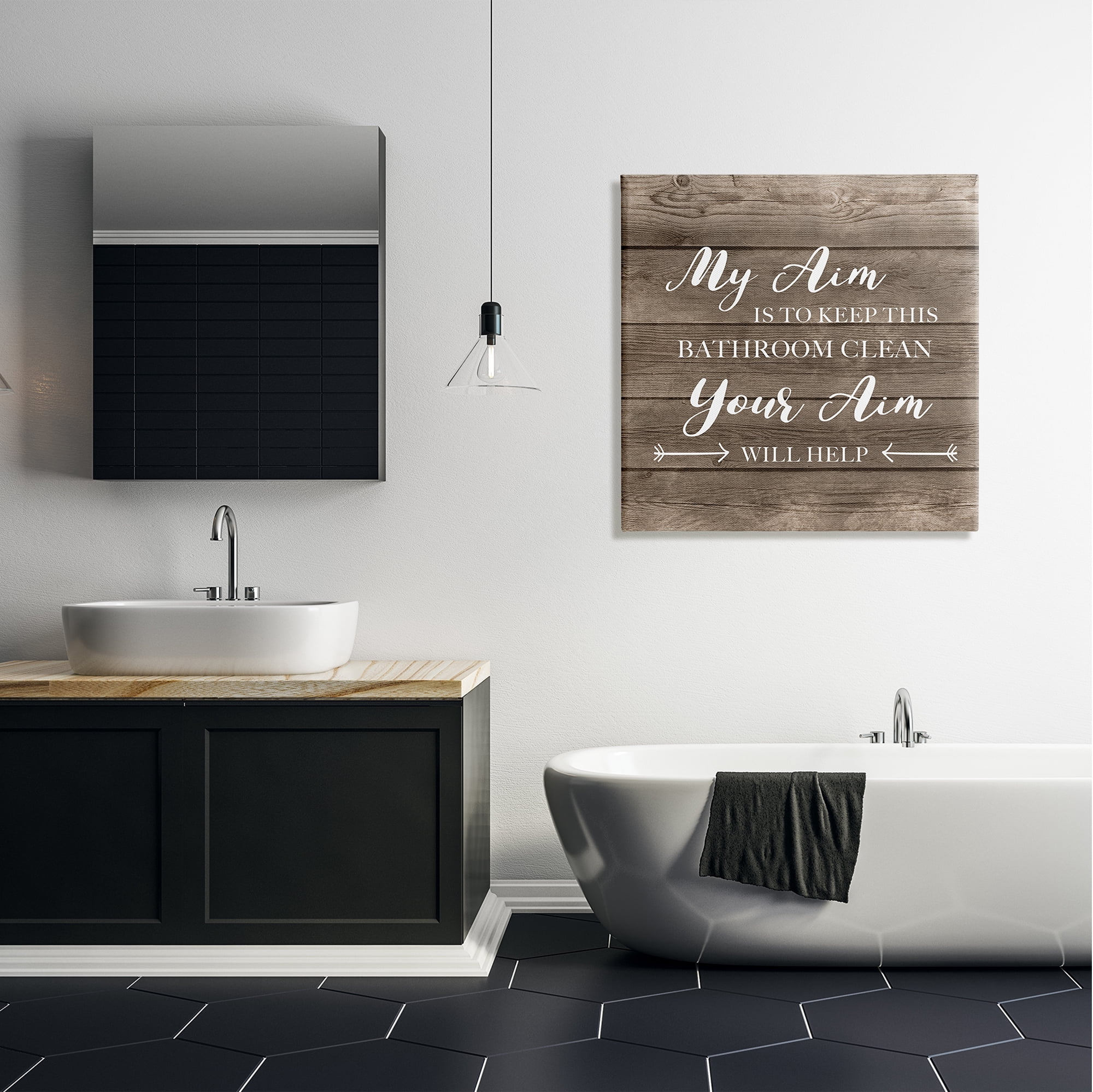 Stupell Industries Your Aim Toilet Cleanliness Funny Motivational Saying,30 x 30, Design by CAD Designs