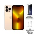 thumbnail image 1 of Restored Apple iPhone 13 Pro (Fully Unlocked) 128GB Gold (A2483) Bundle with Pre-Installed Tempered Glass (Refurbished), 1 of 1