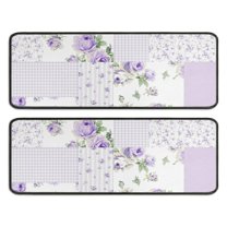 Kitchen Rugs Sets Of 2,Pioneer Flower Floral Print Pattern Anti Fatigue Kitchen Mat Rugs Non Slip Washable,Decorative Kitchen Floor Mats for Kitchen,Sink,Laundry,17"x47" 17"x47"