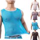 thumbnail image 1 of Penkiiy Soft Mesh Striped Tank Tops Chaleco de ropa interior de fitness sin mangas, 1 of 5