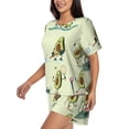 thumbnail image 2 of Bingfone Avocado for Exercise Print Pajamas Sets for Women Soft Short-Sleeved Pjs with Lounge Shorts Two Piece Sleepwear, 2 of 8