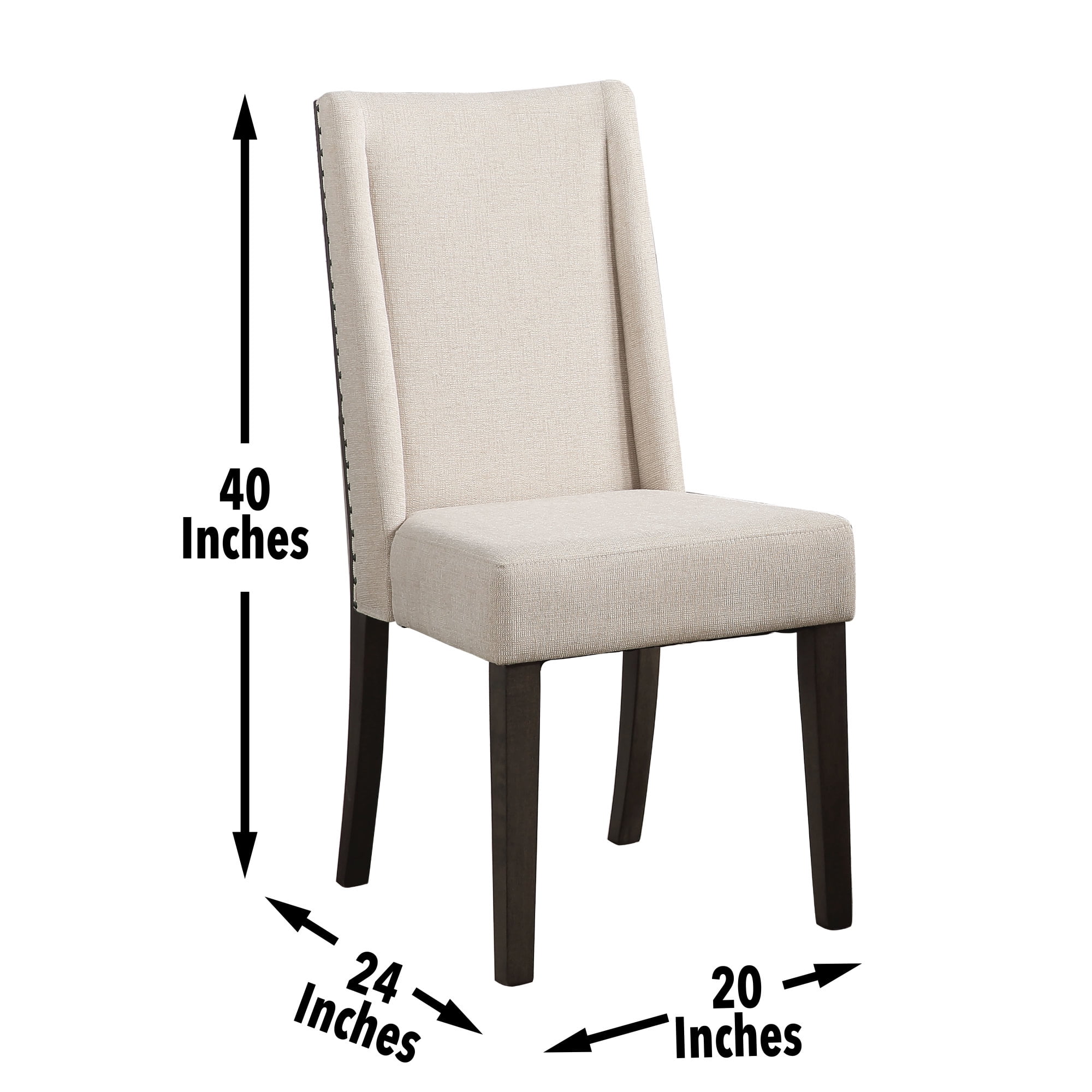 Steve Silver Napa Modern Upholstered Dining Chair, Set of 2, Dusty Espresso/Cream