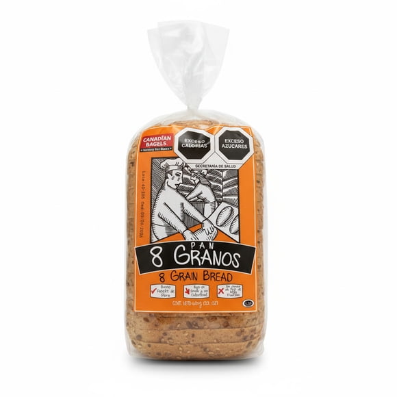 Canadian Bagels Pan 8 Granos 625gr | Pan Fresco | Ideal para Sandwiches