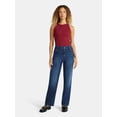 thumbnail image 2 of Time and Tru Women's High Rise Straight Jeans with Carpenter Details, 30" Inseam, Sizes 0-20, 2 of 5