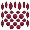thumbnail image 2 of Christmas Tree Ornaments Red Velvet, Pack of 27Pcs Flocked Xmas Balls Ornament Decorations Assortment, 2 of 6