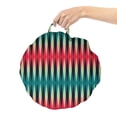 thumbnail image 2 of Rhombus Round Floor Cushion with Handle, Classical Design of Altered Harlequin Pattern, Decorative Pillow for Living Room & Dorms, 18" Round, Teal Vermilion, by Ambesonne, 2 of 4