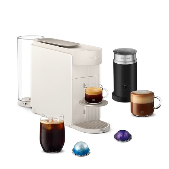 Nespresso Vertuo Up Coffee and Espresso Maker w/ Aeroccino Milk Frother by De'Longhi