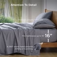 thumbnail image 4 of U by Bedsure 100% Rayon Derived from Bamboo Queen Sheet Set, 4 Piece Cooling 16" Deep Pocket Soft Bed Sheets, Dark Gray, 4 of 10