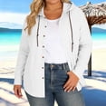 thumbnail image 3 of OGLCCG Women's Cotton Linen Long Sleeve Button Down Shirt Plus Size Summer Casual Hawaiian Beach Tops Lightweight Fashion Baggy Hoodies,XL,White, 3 of 6