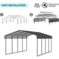 thumbnail image 4 of 20x20FT Heavy Duty Metal Carport Rust Resistant Wind Resistant Corrosion Resistant UV Protected Portable Shelter for Cars SUVs Trucks RVs Boats All Weather Protection and Sunshade, 4 of 6