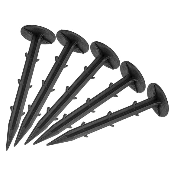 Uxcell 11cm/4.3 Inch Plastic Garden Stakes Landscape Spikes Black 50 Pack