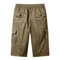 thumbnail image 4 of ZQUUVOU Men's Capris Cargo Pants Drawstring Casual Outdoor Beach Pants B-Yellow, 4 of 8