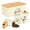 Off-white:4-pc set, variant on Ikoopy 4 Pcs Bread Box Set with Bamboo Lid Smooth Metal Bread Bin Set with 3 Coffee Tea Sugar Canisters for Home Kitchen Countertop
