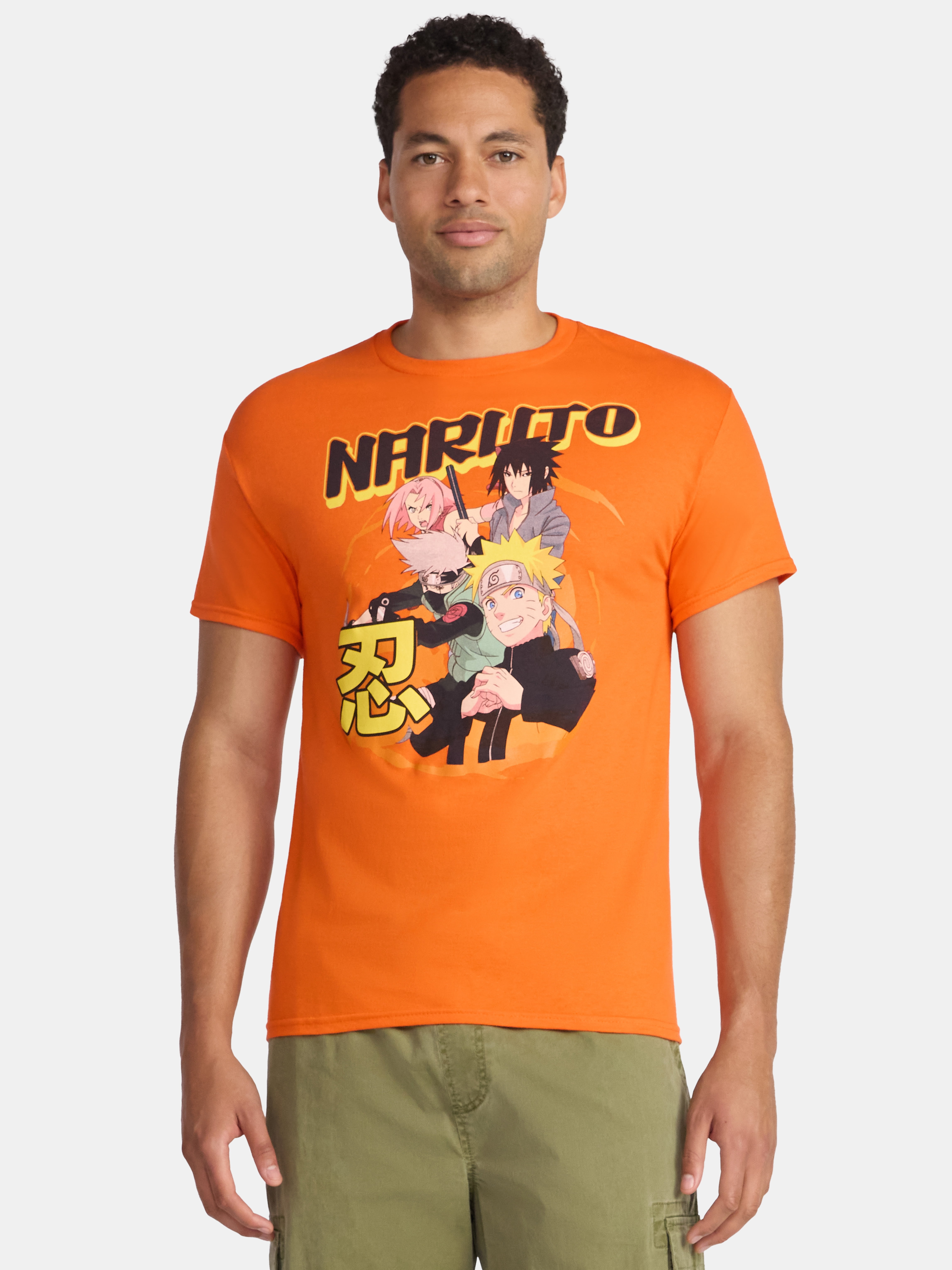 Naruto Men's and Big Men's Graphic Tee with Short Sleeves, Sizes S
