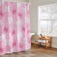 thumbnail image 4 of Pink and White Bow Shower Curtain, Cute Bowknot Kawaii Waterproof Shower Curtain Set with 12 Hooks Lightweight Bath Curtains Fabric Bathroom Decor 36x72 Inches, 4 of 9