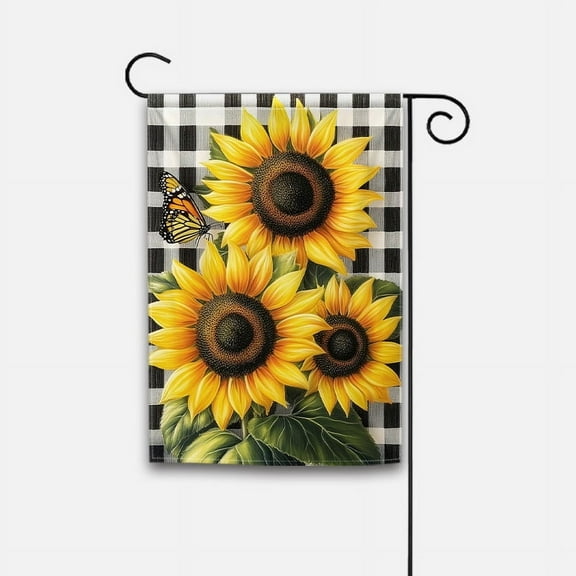 12x18 - Vibrant Sunflowers, Durable Polyester Outdoor Yard Banner for Porch, Backyard, Independence Day Decor (No Electricity Needed), Memorial Garden Flag, Cheerful Aesthetic, Vivid Color Retention