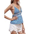 thumbnail image 4 of Haut Cami Sans Manches à Bretelles Imprimé Floral pour Femmes, Col en V, Garniture Crochet, 4 of 7