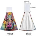thumbnail image 4 of Colorful Art Pig Hand Towels Set of 2 Soft Absorbent Kitchen Hanging Towels Dish Cloths Bathroom Hand Towels with Loop & Hook for Kitchen Bathroom Wash cloth, 4 of 7
