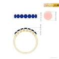 thumbnail image 4 of ANGARA Natural Half Eternity Seven Stone Sapphire Wedding Ring in 14K Yellow Gold for Women (Size-3mm) | September Birthstone, Anniversary, Jewelry Gift for Women | Natural Blue Sapphire Ring, 4 of 8