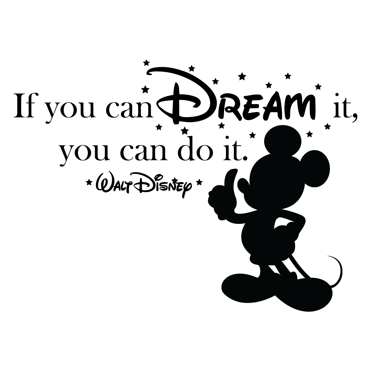 Walt Disney Mickey Mouse Wall Decal Quotes - If You Can Dream It You ...
