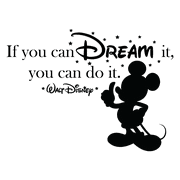 Walt Disney Mickey Mouse Wall Decal Quotes - If You Can Dream It You Can Do It | 14" x 20" Stick And Peel DIY Vinyl Home Adhesive Decor Removable Nursery Kids Bedroom Living Sticker Decoration