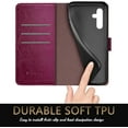 thumbnail image 6 of for Samsung Galaxy S24 Phone case[RFID Blocking Leather],[3 Credit Card Slot] Flip Folio Book Shockproof Protector,Holder Stand Cases,Women Men for Samsung S24 Wallet Cover,Wine Red, 6 of 12