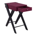 thumbnail image 3 of Wooden Frame Side Table with X Shaped Legs and 1 Drawer, Purple and Black - Saltoro Sherpi, 3 of 6