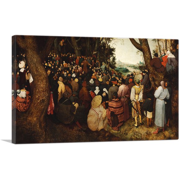 ARTCANVAS The Preaching of St. John Canvas Art Print by Pieter Bruegel the Elder - Size: 12" x 8" (0.75" Deep)
