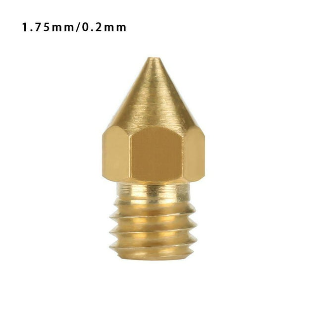 ziyahi 3D Printer Nozzle Brass Extrude Head Mini Portable Brass Nozzle Firm Printer Thread, 0.2mm/1.75mm