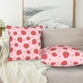 thumbnail image 3 of Cute Strawberry Pink Throw Pillow Covers 18 X 18 Inch Set of 2 Spring Summer Decorative Pillow Cases Cushion Covers for Sofa Couch Car Bedroom Home Decor, 3 of 5