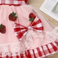 thumbnail image 6 of IBTOM CASTLE Baby Girls Gingham Tutu Dress Sequin Strawberry Cow Print Butterfly Princess Birthday Party Dresses with Headband 2PCS Outfit 12-18 Months Red - Strawberry, 6 of 8