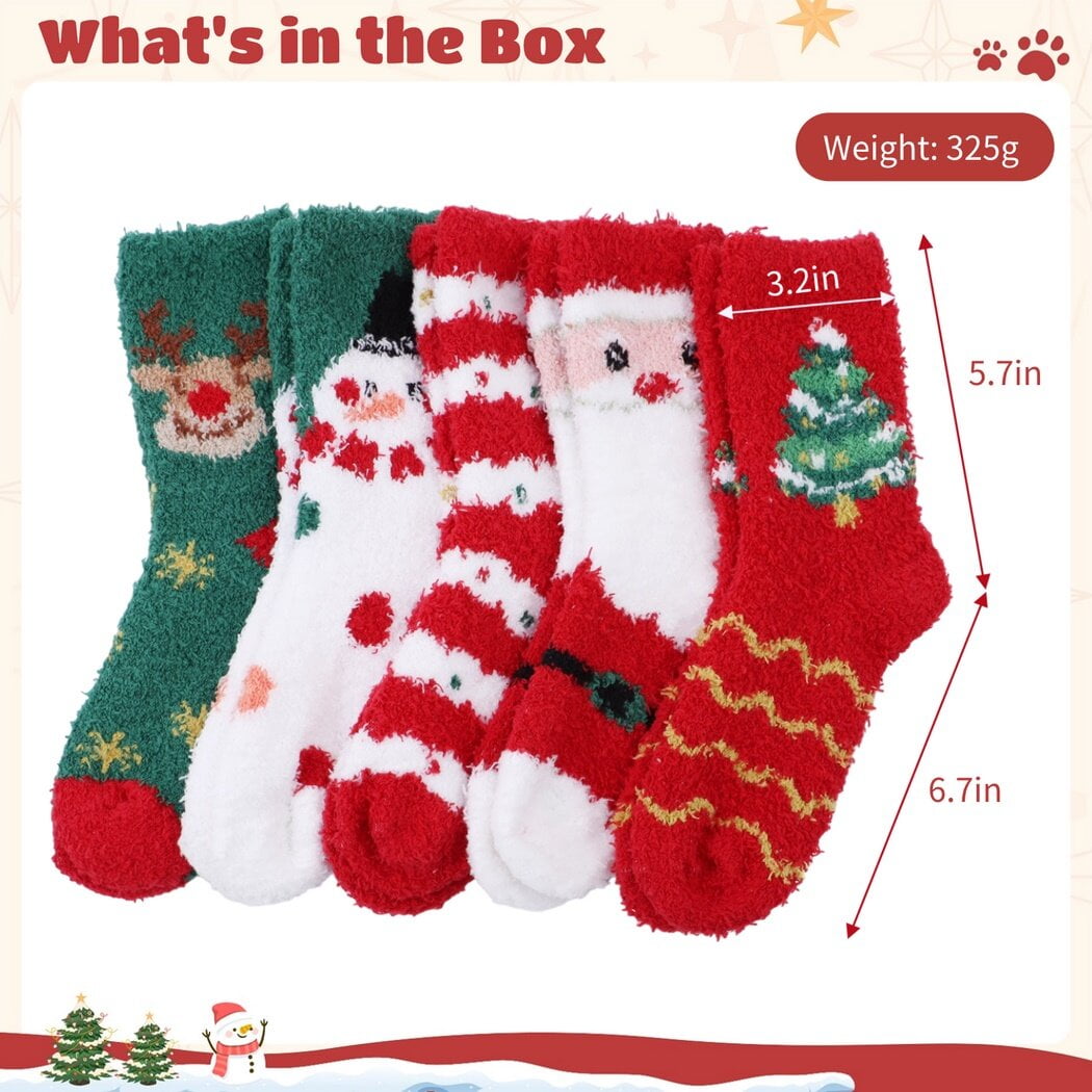 Lot De 6 Paires De Chaussettes De Noël Pour Femme, Chaussettes De Noël