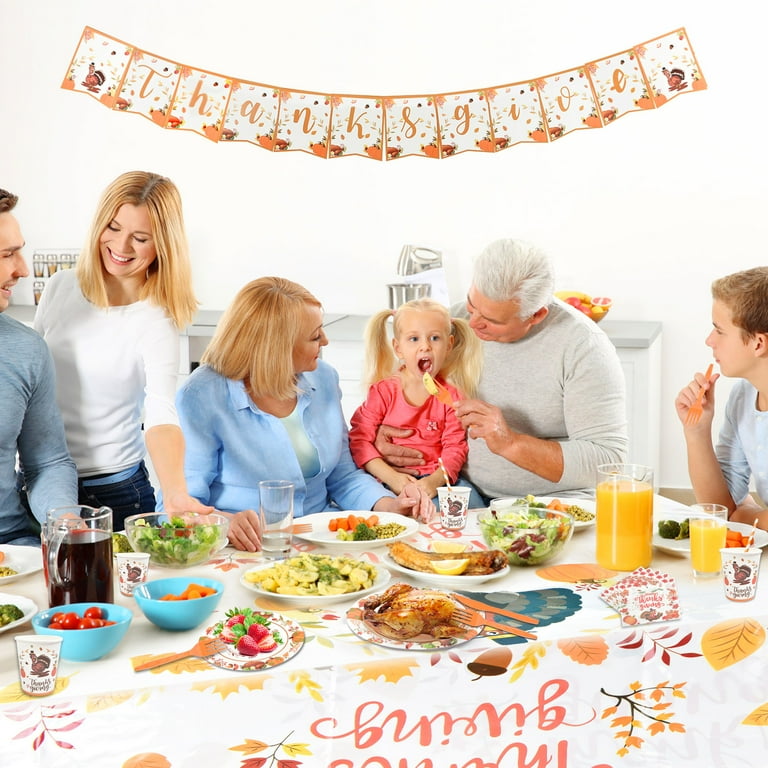 130pc Thanksgiving Tableware Set Disposable Set for 16 Plates