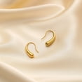thumbnail image 4 of Lightweight Teardrop Gold Hoop Earrings for Women - Chunky 14k Gold Plated Pull Through Earrings Huggie High Polished Statement Jewelry Gift for Women trendy Black, 4 of 6