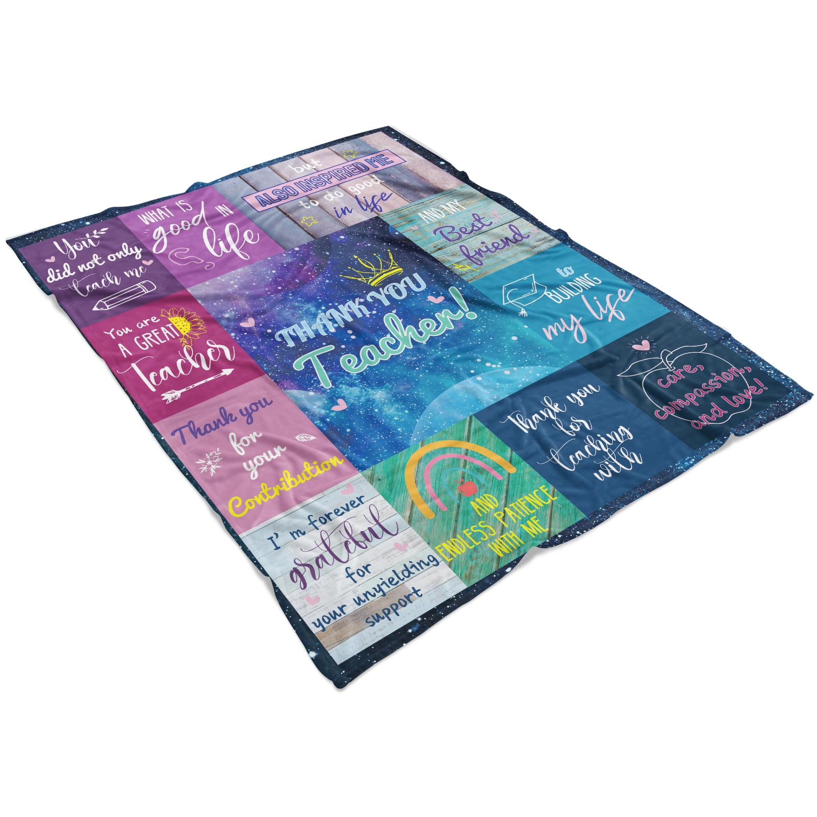 KAAYEE Teacher Appreciation Gifts,Funny Teacher's Day Gifts for Women Men,Best Teacher Gifts from Student Blanket for Graduation Birthday Back to School,Blue,60X50"