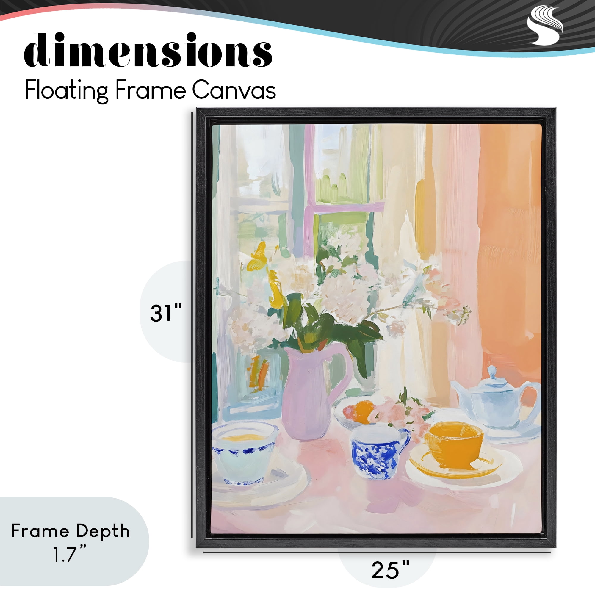 Stupell Industries Breakfast Still Life Abstraction Black Framed Floater Canvas Wall Art, design by The Prints Vibe