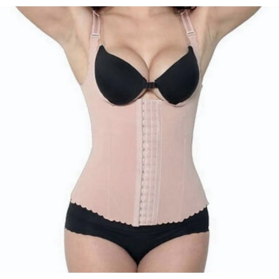 LADIES  WAIST CINCHER CORSET BODY SHAPER 4 HOOK BLACK COLORS  Size large