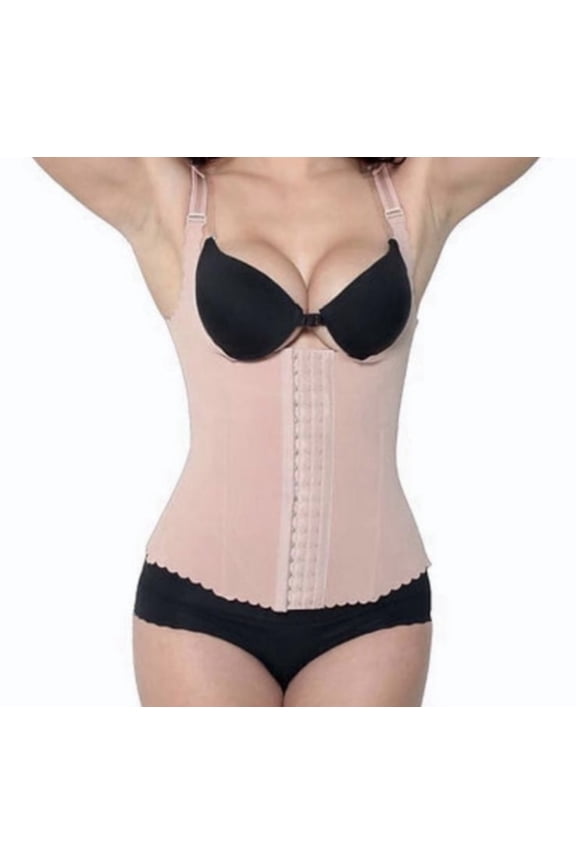 LADIES WAIST CINCHER CORSET BODY SHAPER 4 HOOK BLACK COLORS Size large