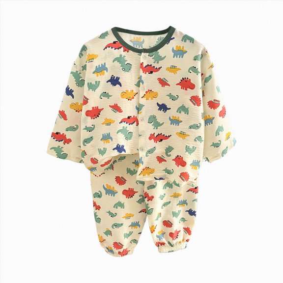 TOWED22 Toddler Boys Outfits Cute Dinosaur Truck Cotton Kids 2 Piece Long Sleeve Crewneck Tops Pants Set Loose Fit Trendy Clothes 6-12 Months 12-24 Months 2t 3t 4t 5t 6t 7t 8t 9t Children,Green,4-5 Y