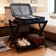 thumbnail image 4 of Fully Assembled Luggage Rack for Guest Room, Upgraded Metal Foldable Suitcase Stand with Nylon Straps and Shoe Shelf, 4 of 4