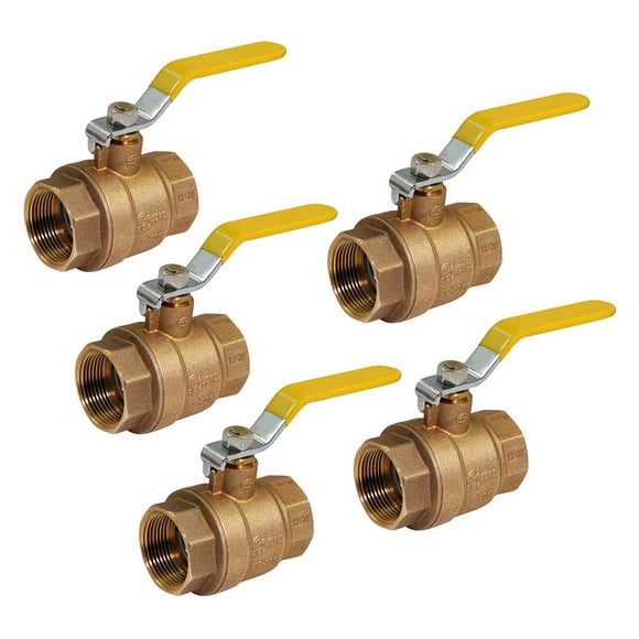 Midline Valve GASFxFLH22-5 Premium Brass Gas Ball Valve with 2 in. FIP Connections (Pack of 5)