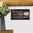 thumbnail image 2 of MUCHENGGIFT All I Need Today is Coffee and Jesus Wood Plank Design Hanging Sign Christian Wooden Decorations Religious Wall Plaque Home Faith Family Farmhouse Gift, 2 of 3