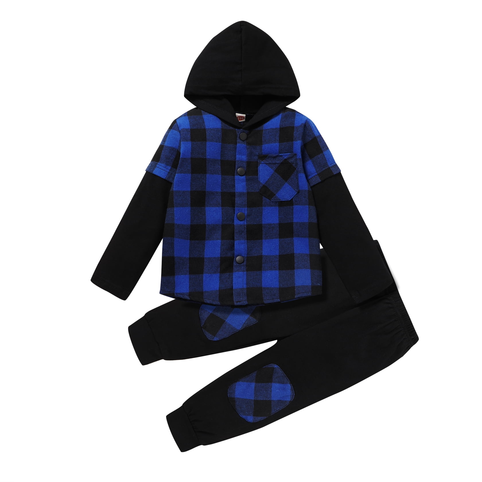 New Baby Boy Winter Dress With Hoodies In Fleece Stuff Style STREET COUNTRE In Blue Color On Sale main image 1