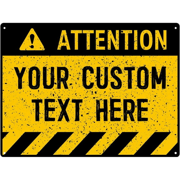 Vintage Metal Tin Sign Funny Personalized Road Garage Signs Bathroom Bar Room Wall Decor Metal Sign Attention Tin Signs for Men 12x8 Inch