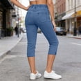 thumbnail image 5 of BLVB Capris Jeans for Women Elastic High Waisted Trendy Pull on Leggings Skinny Stretchy Denim Capri Pants with Pockets, 5 of 7