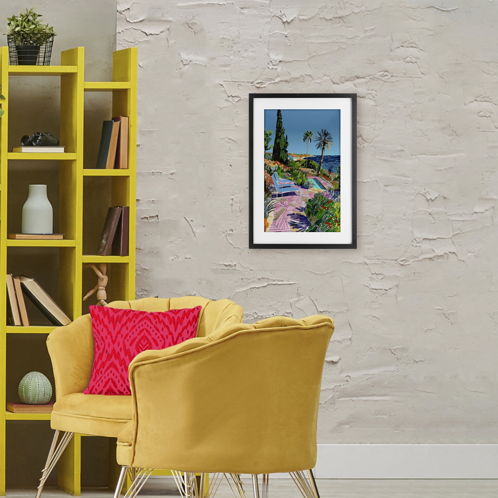 Stupell Industries Pool View to Ocean Black Framed Print Under Glass, design by Creative Studio
