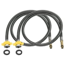 2Pcs 39" Faucet Supply Lines Connector G1/2 Female Compression Thread x M10 Male Connector for Kitchen(Black)