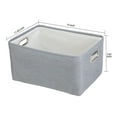 thumbnail image 3 of Mainstays Grey Herringbone Canvas Storage Basket with Handles, 3 of 9