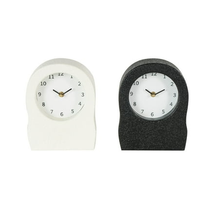 DecMode 9" Multi Colored Metal Textured Clock with Gold Accents, Set of 2